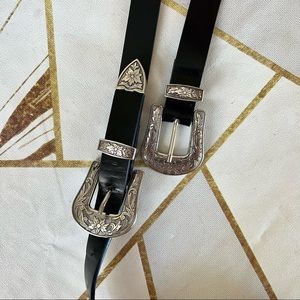 Women's vintage Leather black belts
